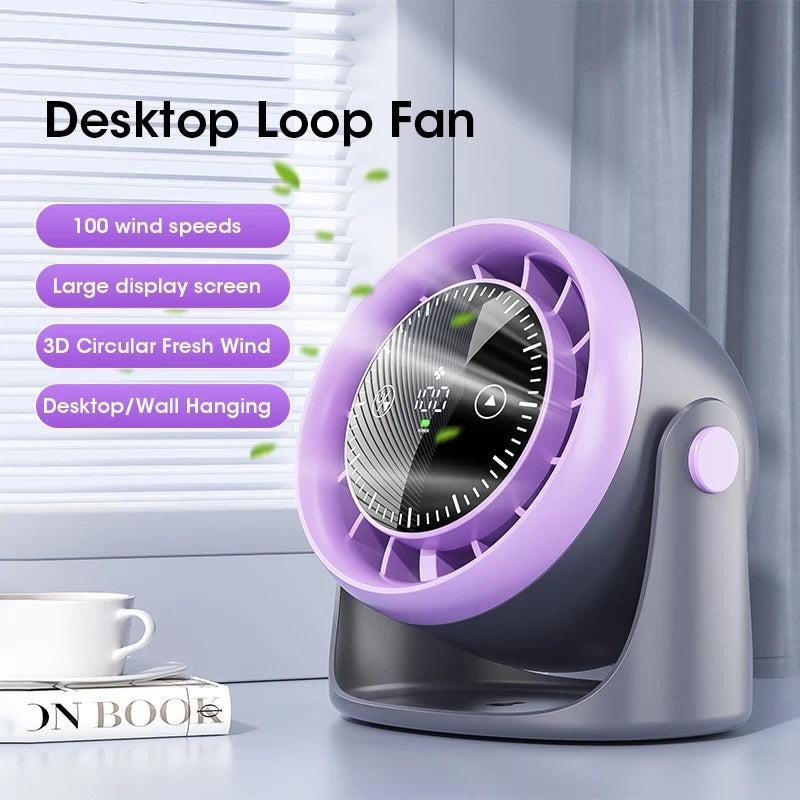 Portable Touch Screen Desk Fan